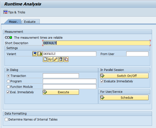 Transaktion SAT (Quelle SAP® CRM)