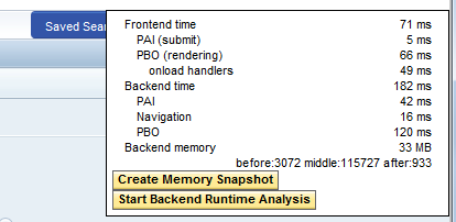 CRM Performance Tracker STRG+Umschaltung+F7 (Quelle SAP® CRM)