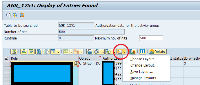 Bild 8: Anzeigevariante / Layout SE16N bearbeiten (Quelle SAP® ERP)