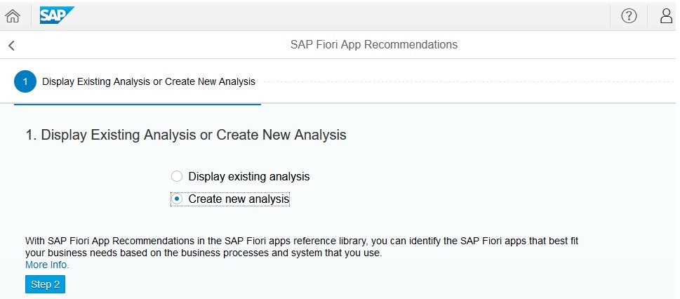 SAP Fiori App Referenzbibliothek: Neue Analyse (Quelle SAP® S/4 Hana)