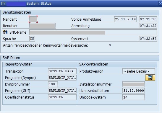 S/4HANA: Status Details (Quelle SAP® ERP)