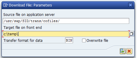 CG3x-Transaktionen für den down-upload von Datenfiles